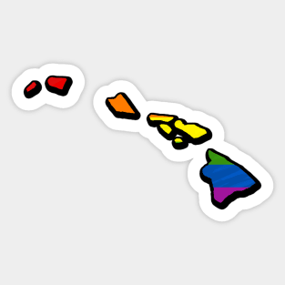 Rainbow Hawaii Outline Sticker